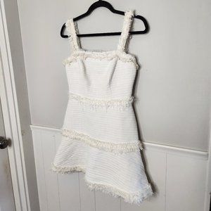 ALEXIS White Cream Tweed Tank Mini Dress